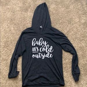 Christmas graphic long sleeve tee with hoodie